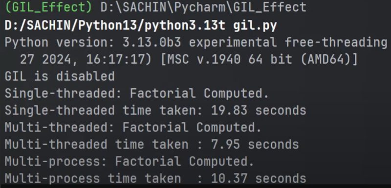 Python GIL 제거 벤치마크 그래프