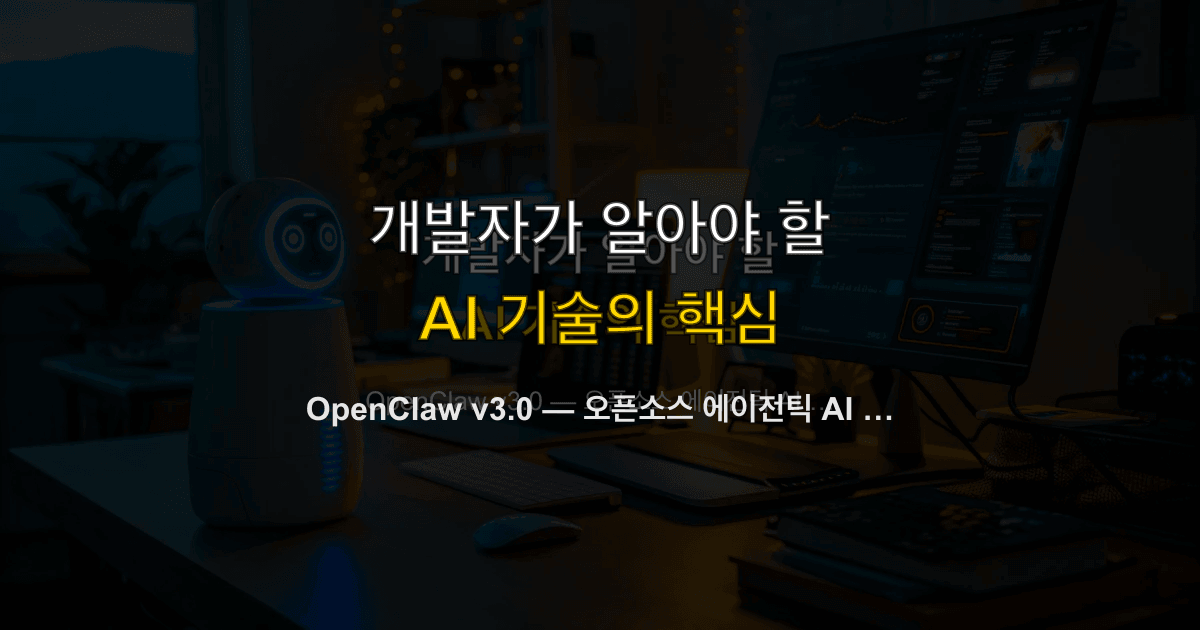 OpenClaw v3.0 — 오픈소스 에이전틱 AI 프레임워크가 바꾸는 에이전트 개발