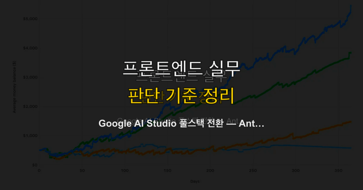 Google AI Studio 풀스택 전환 — Antigravity 에이전트와 Firebase 통합 바이브코딩