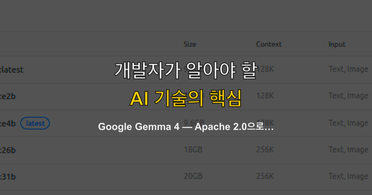 Google Gemma 4 — Apache 2.0으로 전환된 오픈소스 LLM, 실무 도입 가이드