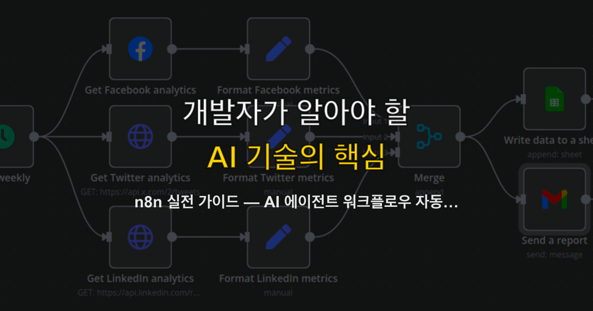 n8n 실전 가이드 — AI 에이전트 워크플로우 자동화, Zapier·Make와 비교, 셀프호스팅까지