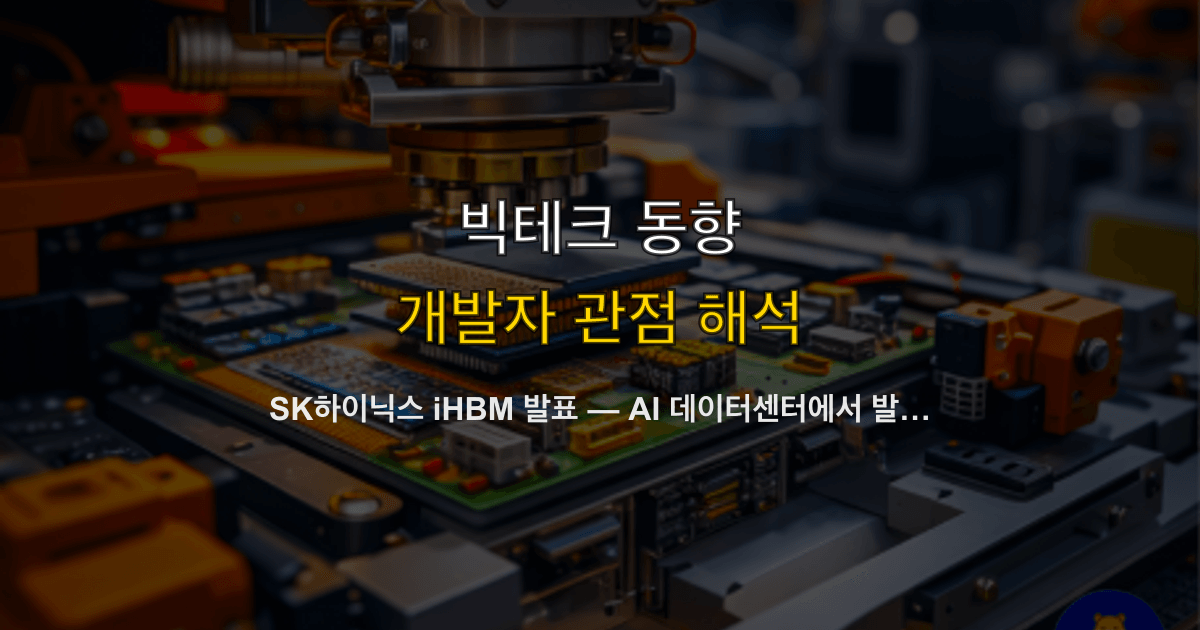 SK하이닉스 iHBM 발표 — AI 데이터센터에서 발열·전력·냉각이 GPU만큼 중요해진 이유