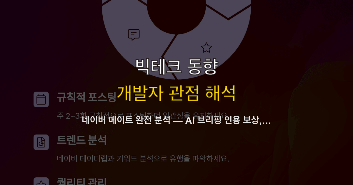 네이버 메이트 완전 분석 — AI 브리핑 인용 보상, GEO 전략, 블로그 창작자 선정 기준