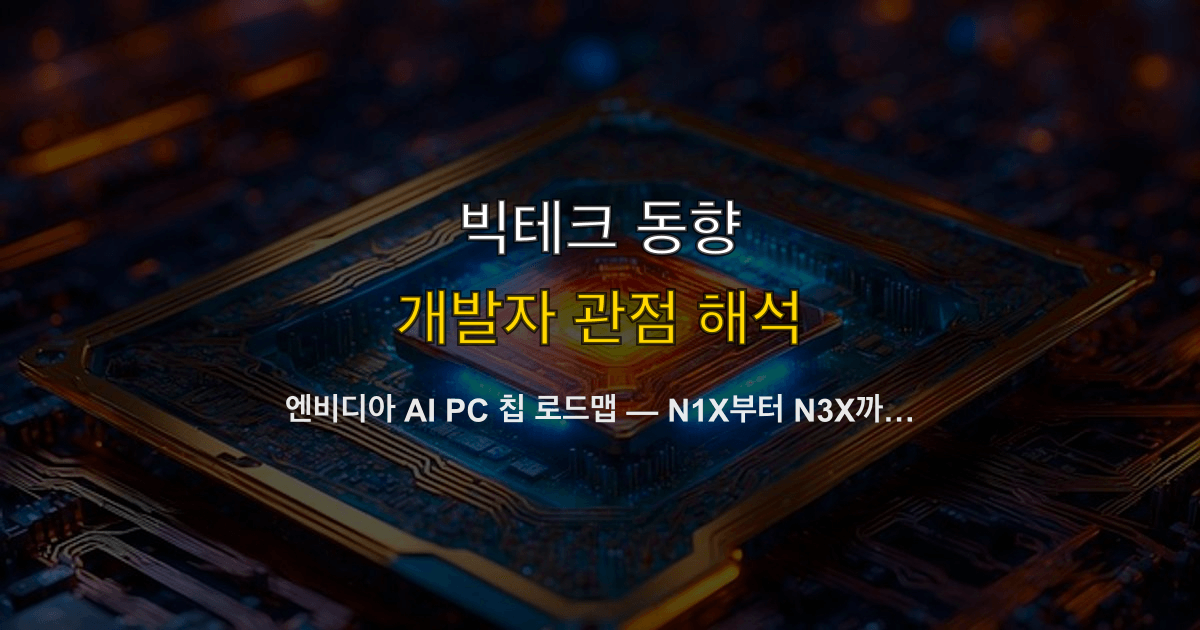 엔비디아 AI PC 칩 로드맵 — N1X부터 N3X까지, 개발자 플랫폼 전략