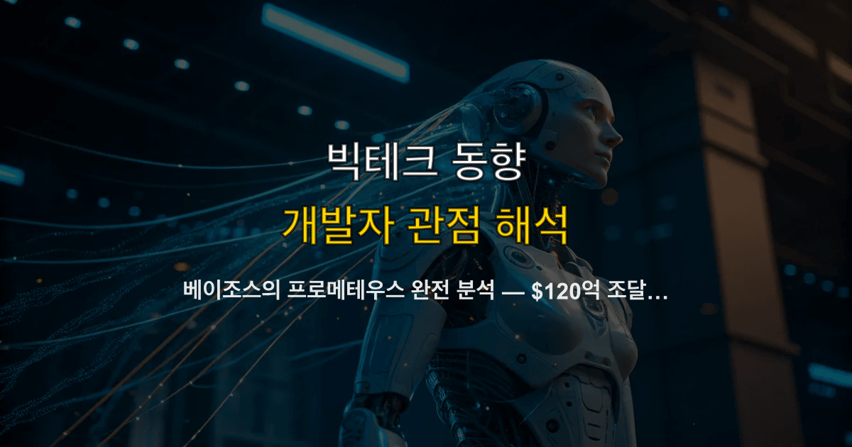 베이조스의 프로메테우스 완전 분석 — $120억 조달, 범용 인공 엔지니어가 개발자에게 의미하는 것