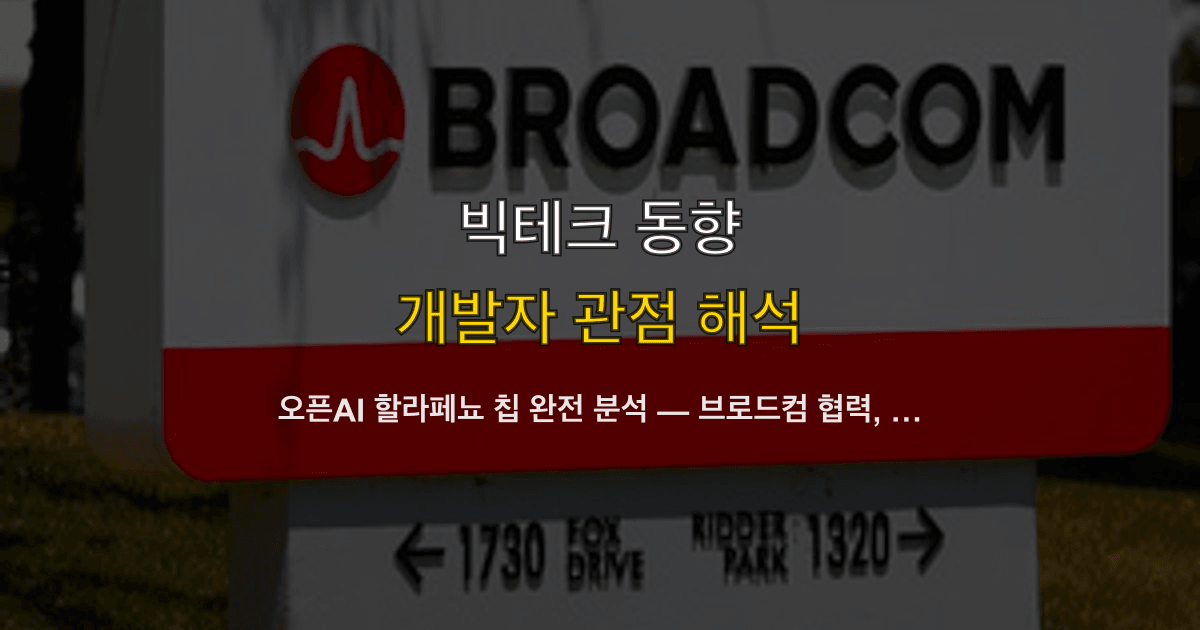 오픈AI 할라페뇨 칩 완전 분석 — 브로드컴 협력, 엔비디아 블랙웰 대항마의 실체