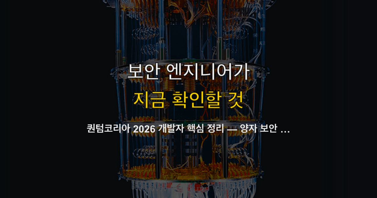 퀀텀코리아 2026 개발자 핵심 정리 — 양자 보안 통신·양자 센싱 실용화와 개발 입문 가이드