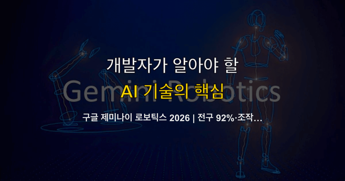 구글 제미나이 로보틱스 2026 | 전구 92%·조작 데모 파일럿 체크