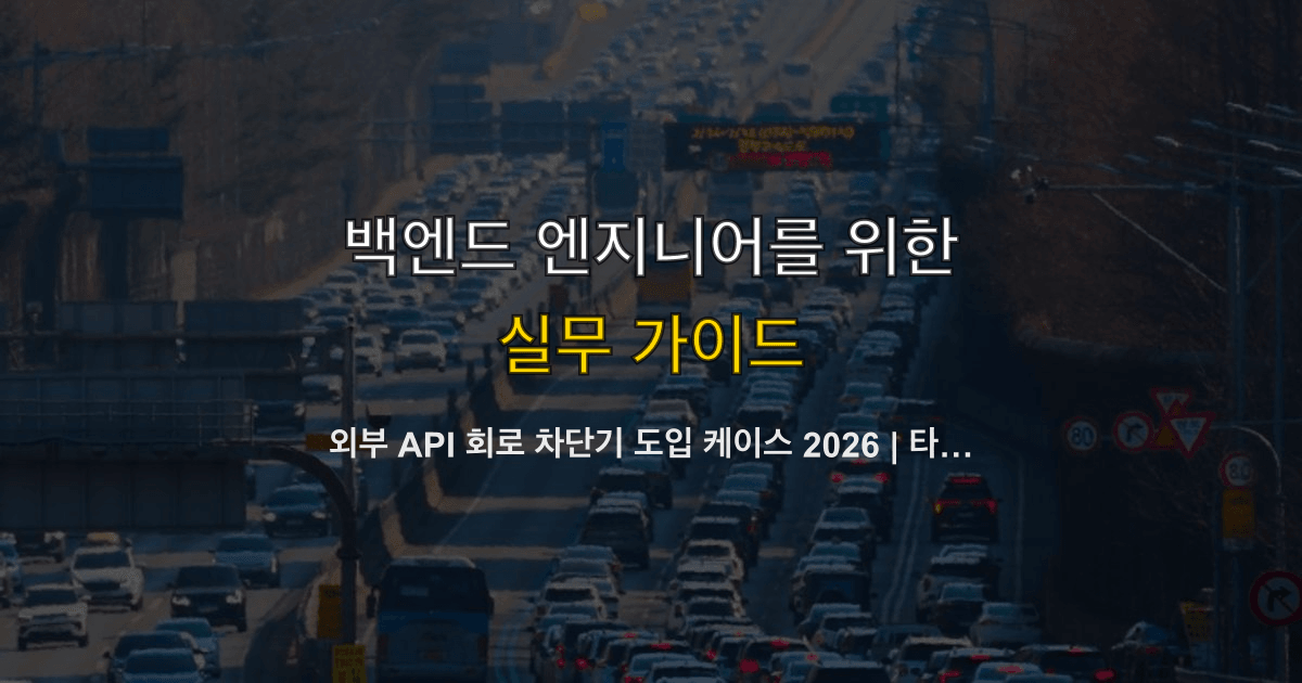 외부 API 회로 차단기 도입 케이스 2026 | 타임아웃 폭주·스레드 고갈·격리