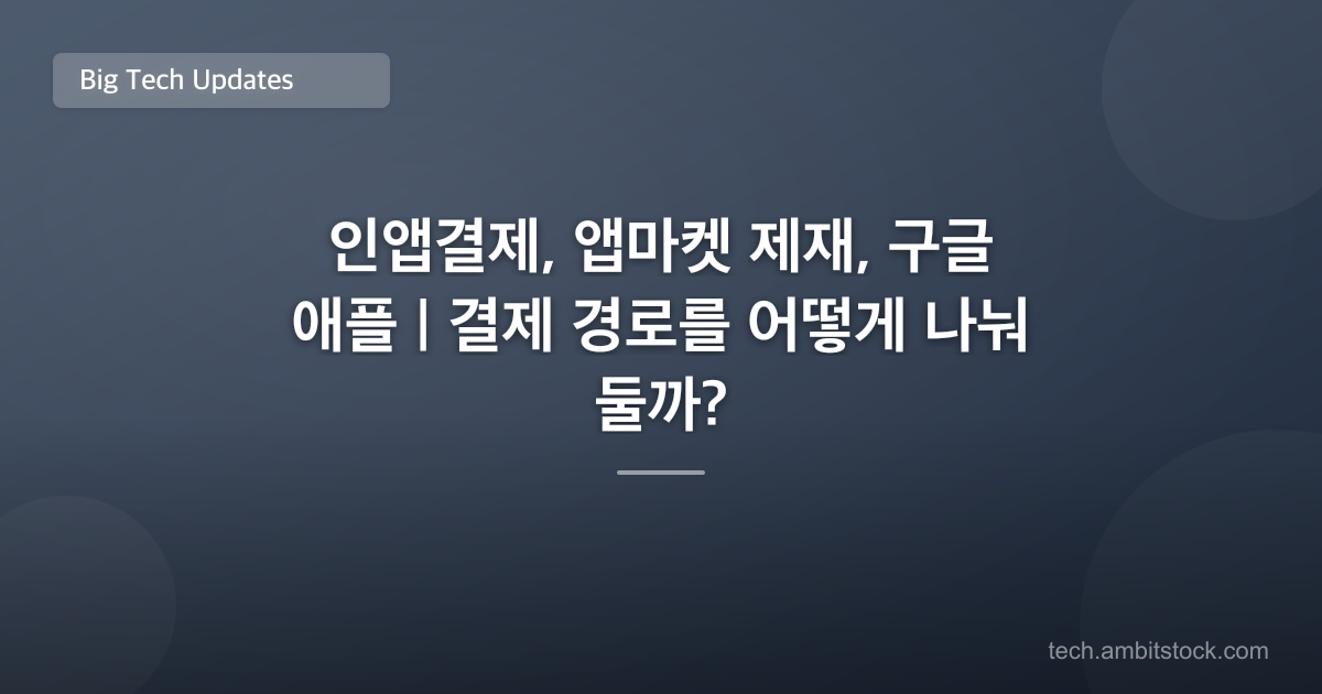 인앱결제, 앱마켓 제재, 구글 애플 | 결제 경로를 어떻게 나눠 둘까?