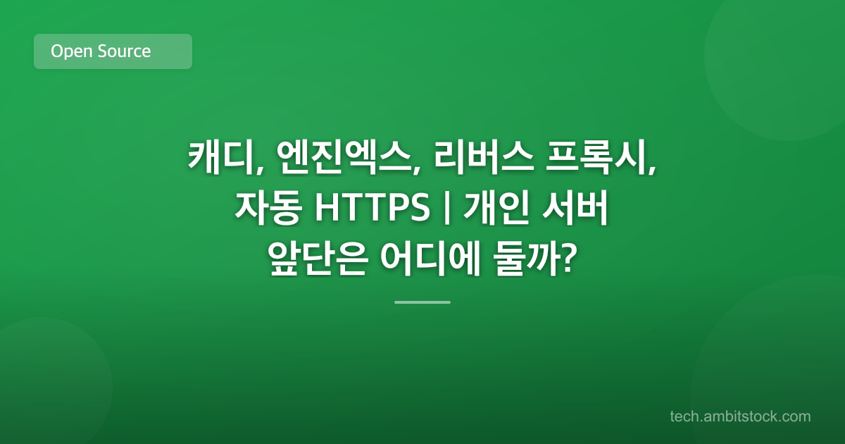 캐디, 엔진엑스, 리버스 프록시, 자동 HTTPS | 개인 서버 앞단은 어디에 둘까?