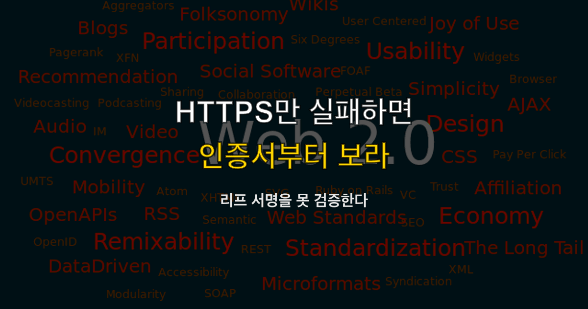 UNABLE_TO_VERIFY_LEAF_SIGNATURE, 자체 서명 인증서, NODE_TLS | HTTPS만 실패하면?