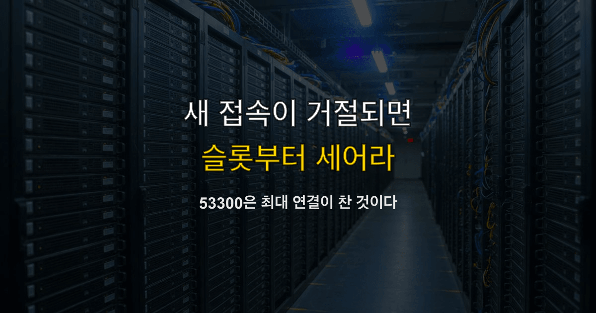 53300, too many clients, 최대 연결 | 새 접속만 서버가 거절하면?